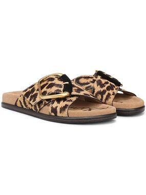 Sam Edelman Darla
Leopard Print Slide Sandals with Gold Buckle - Women's